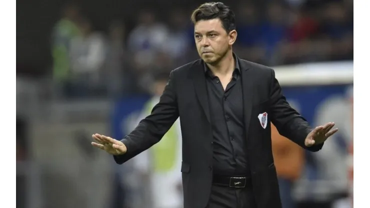 Marcelo Gallardo dirigiendo a River en la Copa Libertadores 2019