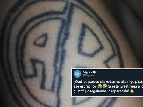 Belgrano regala "arreglo" de tatuaje a un hincha tatuado por su hermano