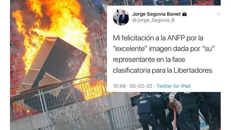 Jorge Segovia comenta en Twitter los desmanes en el Estadio Nacional