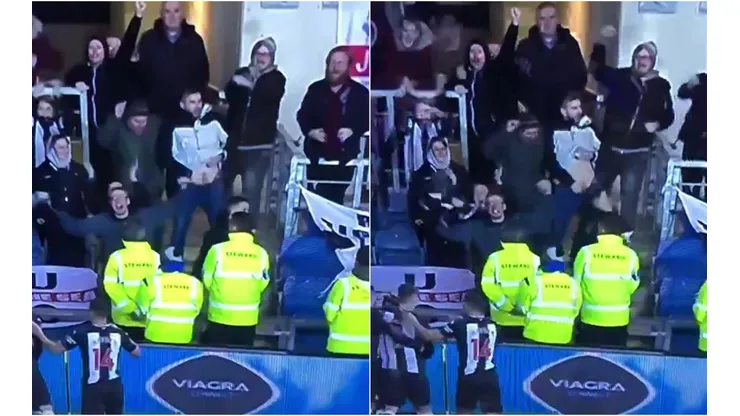 El hincha no se guardó nada para celebrar la clasificación de Newcastle en la FA Cup