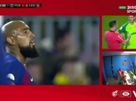 A Vidal se la sacan de la línea y gol anulado al filo al Barça
