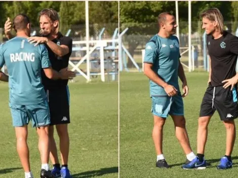 Fotos: Díaz y Beccacece se abrazan y conversan en el entrenamiento