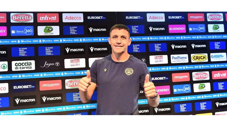 Alexis Sánchez en su presentación en Udinese.