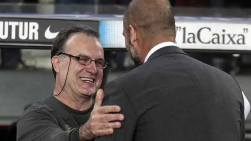 Pep y bielsa en uno de sus encuentros.