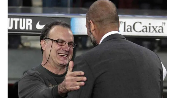 Pep y bielsa en uno de sus encuentros.