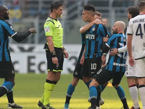 Lautaro Martínez se va expulsado y agarra a combos un acrílico