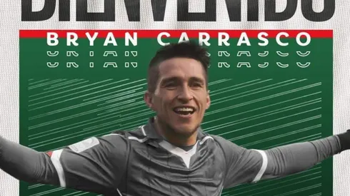 Palestino da la sorpresa y anuncia a Bryan Carrasco como nuevo refuerzo