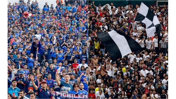 Hinchadas de la U y Colo Colo.