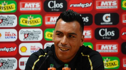 Esteban Paredes en conferencia previo a la final de la Copa Chile.