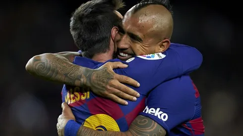 Vidal y Messi, socios en el Barça.
