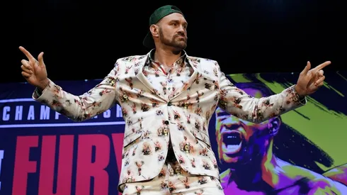 Tyson Fury en el lanzamiento de su revancha ante Deontay Wilder.