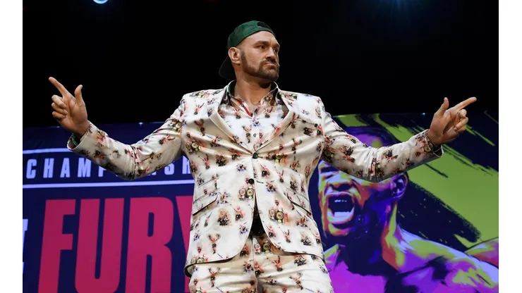 Tyson Fury en el lanzamiento de su revancha ante Deontay Wilder.