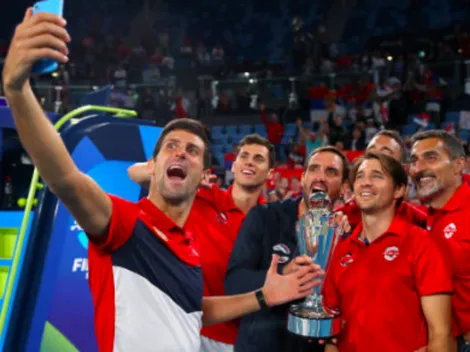La celebración de Serbia al conquistar el título de la ATP Cup