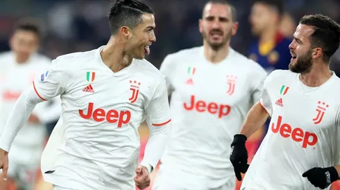 Cristiano celebra su gol ante la Roma.