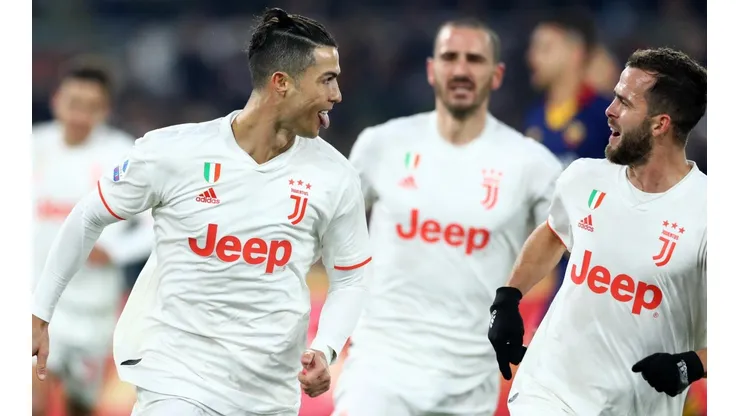 Cristiano celebra su gol ante la Roma.
