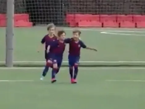 Thiago Messi marca un golazo en las inferiores del Barça