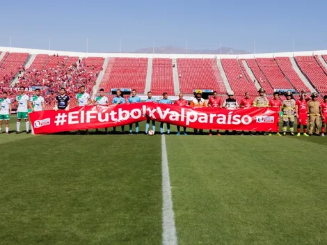 "El fútbol x Valparaíso": el lienzo en apoyo a las víctimas de los incendios