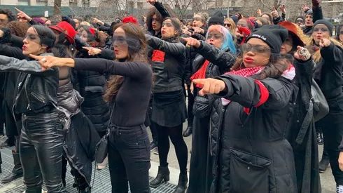 Acto de Las Tesis llega al juicio de Harvey Weinstein