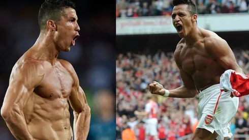 CR7 y Alexis mostrando sus trabajados cuerpos.