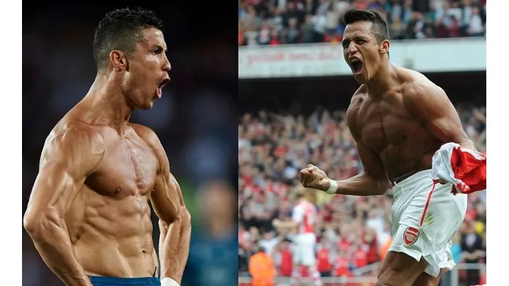 CR7 y Alexis mostrando sus trabajados cuerpos.