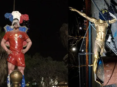 Prensa internacional festina con estatuas derrumbadas de Alexis y Zlatan