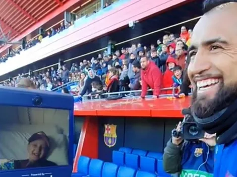 Rey solidario: Vidal saluda a un niño hospitalizado gracias a un robot con cámara