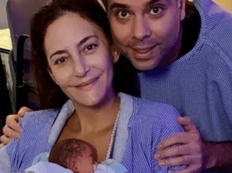 González y Lucha Aymar presentan a su hijo