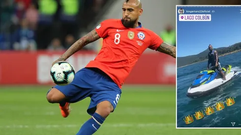 Arturo Vidal luce sus vacaciones de fin de año sobre una moto de agua