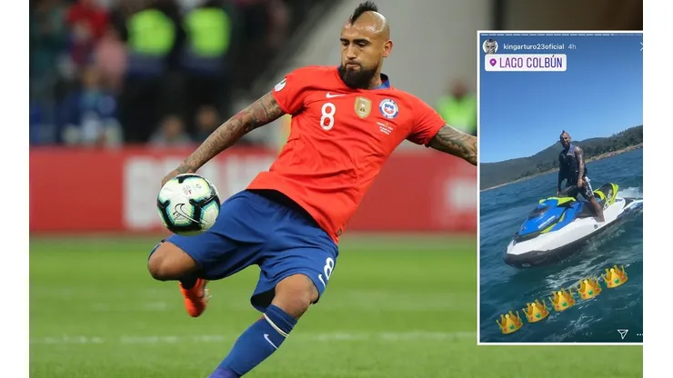 Arturo Vidal luce sus vacaciones de fin de año sobre una moto de agua