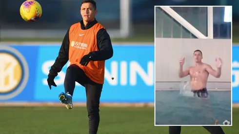 Alexis Sánchez muestra su preparación para volver a las canchas entrenando bajo el agua