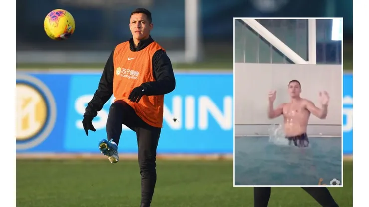 Alexis Sánchez muestra su preparación para volver a las canchas entrenando bajo el agua