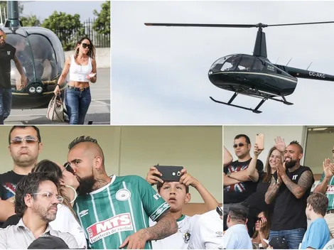 Fotos en HD: Vidal viaja en helicóptero y celebra con Luksic en la final