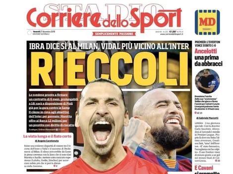 Arturo Vidal y Zlatan Ibrahimovic son portada en Italia