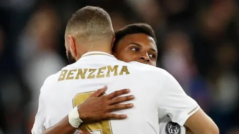 Rodrygo celebra a Benzema