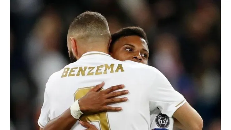 Rodrygo celebra a Benzema