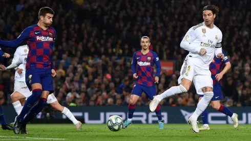 Ramos fue titular en el Camp Nou