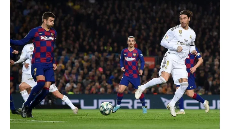 Ramos fue titular en el Camp Nou