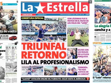 Prensa penquista estalla por ascenso de Concepción. "El León está de vuelta"