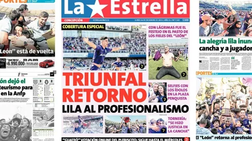 La prensa de Concepción brindó cobertura especial al esperado ascenso del León