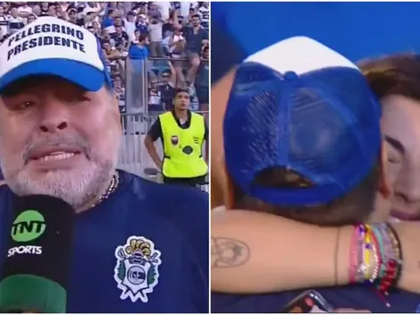 Maradona explota en llanto y se reencuentra con sus hijas