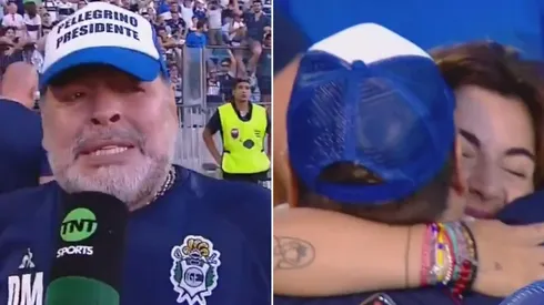 Maradona llora y abraza a Gianinna después de años.