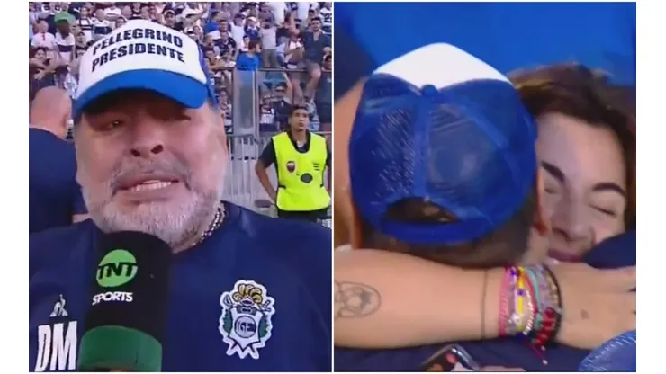 Maradona llora y abraza a Gianinna después de años.
