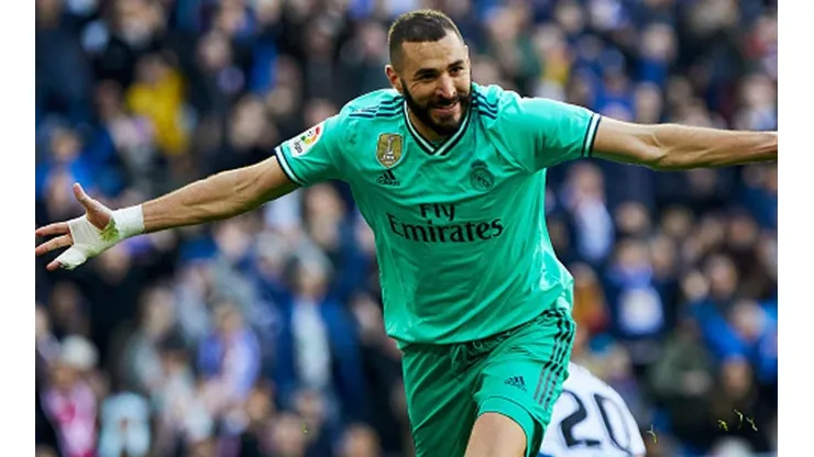 Benzema festeja el 2-0.