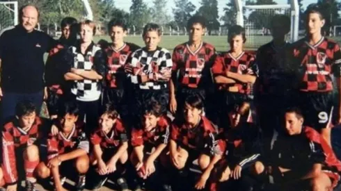 Leo y su inédita foto en Newell's.