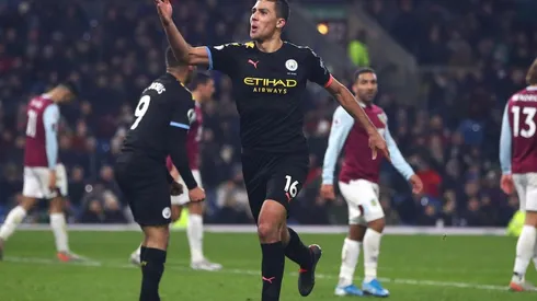 Rodri festeja su gol.