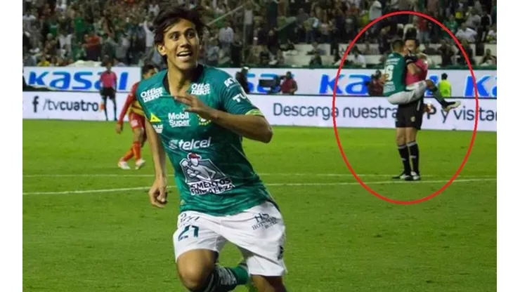 Meneses y su koala con el árbitro.