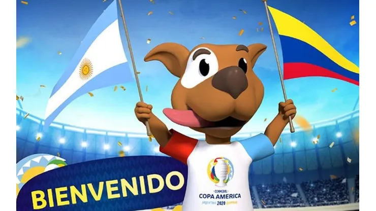 La mascota de la Copa América 2020, un perro que simboliza los que invaden canchas en Sudamérica.