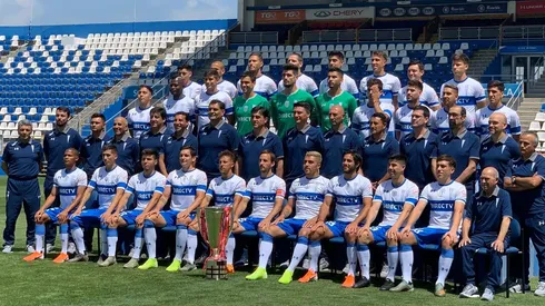 Con un ojo tapado: la protesta de Ignacio Saavedra en la foto de campeón de Universidad Católica