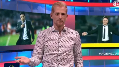 Liberman en medio de su editorial.