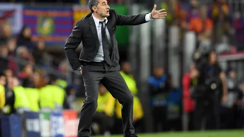 Ernesto Valverde con los ojitos blancos por el gol de Antoine Griezmann
